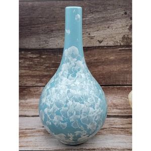 Beautiful blue crystalline vase